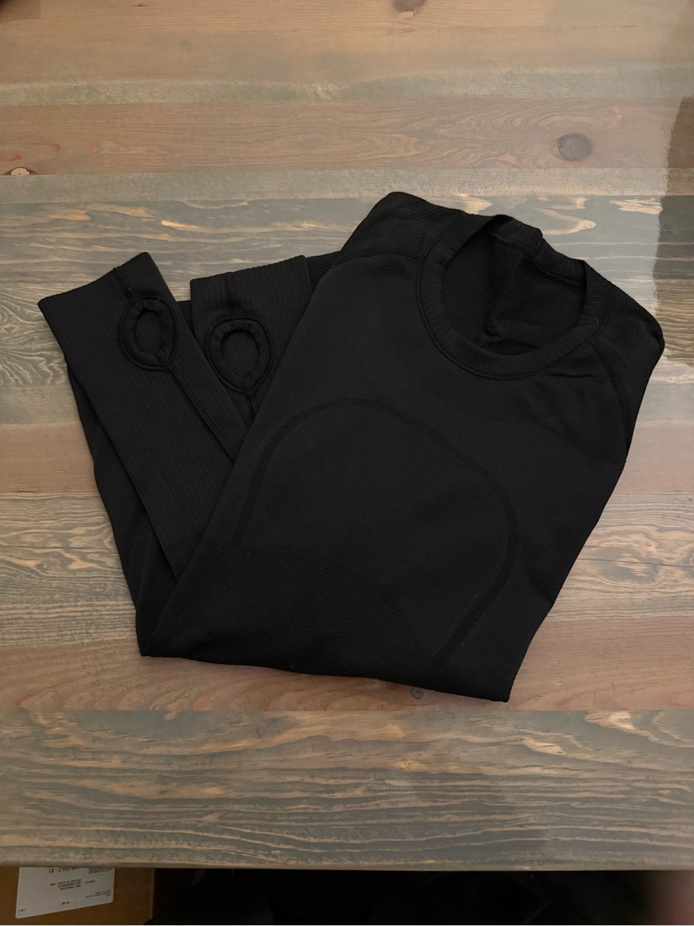 lululemon athletica swiftly tech Black Long Sleeve Top with thumb holes